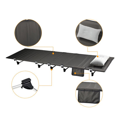 Portable Foldable Camping Cot – Single Person Outdoor Folding Bed, 330LB Weight Capacity, Compact Design for Camping & Picnic
