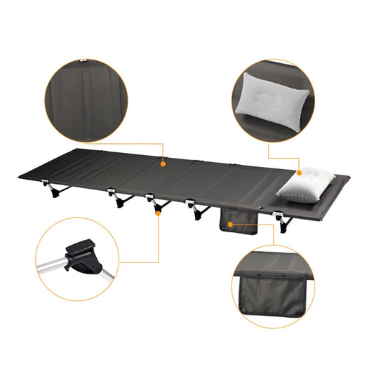 Portable Foldable Camping Cot – Single Person Outdoor Folding Bed, 330LB Weight Capacity, Compact Design for Camping & Picnic